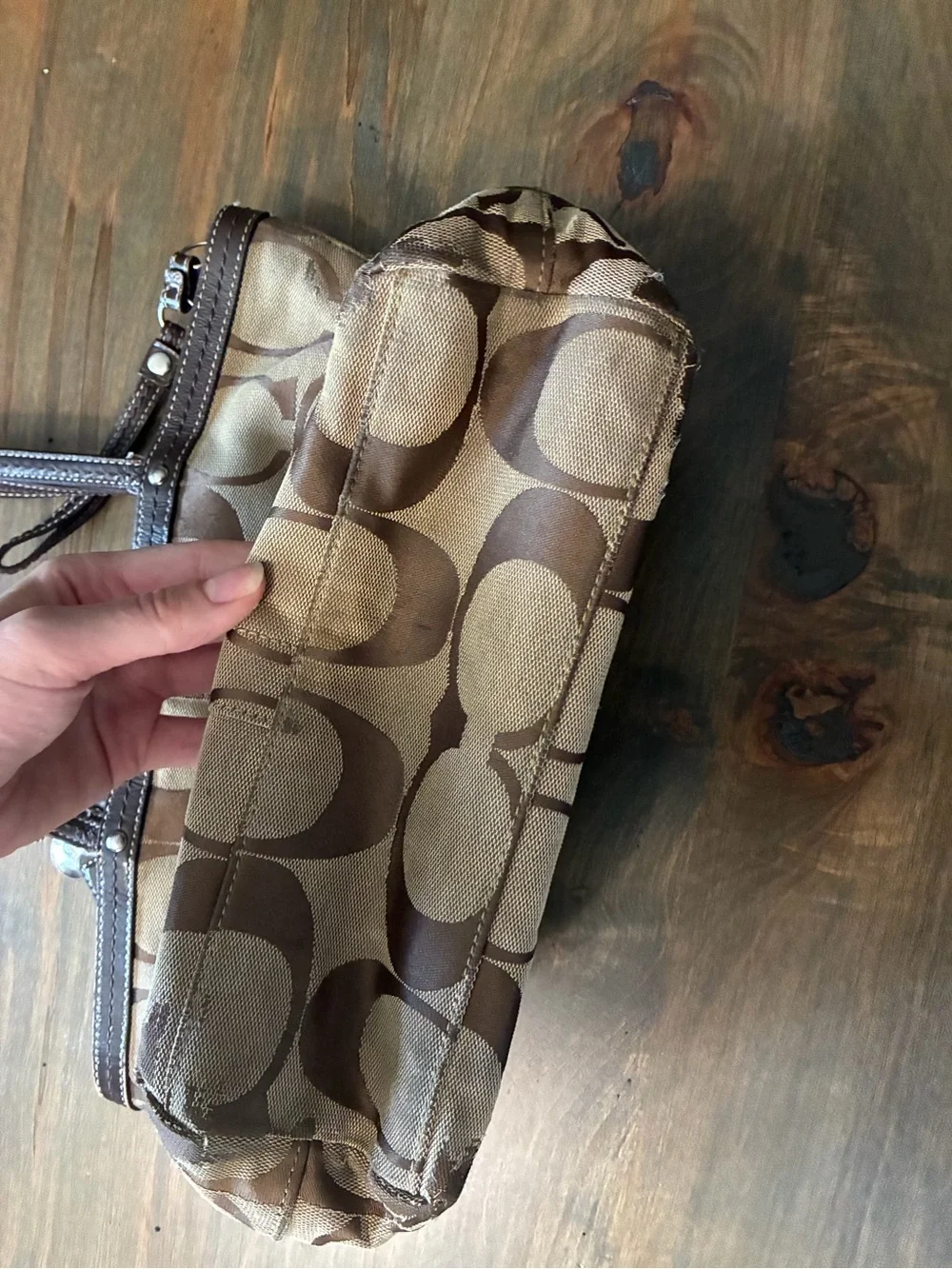 Brown Signature-Pattern Tote Bag